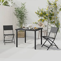  3 Piece Outdoor Dining Set Steel