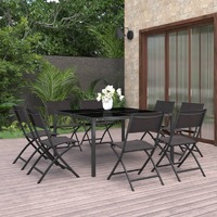  9 Piece Outdoor Dining Set Steel