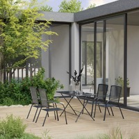  5 Piece Garden Dining Set Steel Anthracite