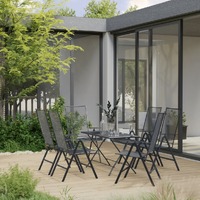  7 Piece Garden Dining Set Steel Anthracite