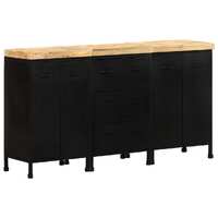  Sideboard with 3 Drawers and 4 Doors Rough Mango Wood