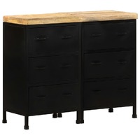  Sideboard with 6 Drawers Rough Mango Wood