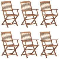  Folding Outdoor Chairs 6 pcs Solid Acacia Wood