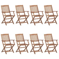  Folding Outdoor Chairs 8 pcs Solid Acacia Wood