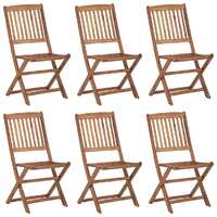  Folding Outdoor Chairs 6 pcs Solid Acacia Wood