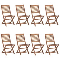  Folding Outdoor Chairs 8 pcs Solid Acacia Wood