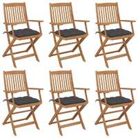  Folding Garden Chairs 6 pcs with Cushions Solid Acacia Wood