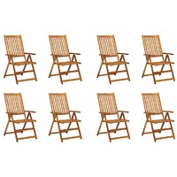  Folding Garden Chairs 8 pcs Solid Wood Acacia