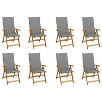  Folding Garden Chairs with Cushions 8 pcs Solid Wood Acacia