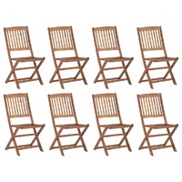  Folding Outdoor Chairs 8 pcs Solid Wood Acacia