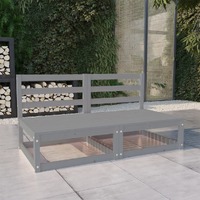  Garden 2-Seater Sofa Grey Solid Wood Pine