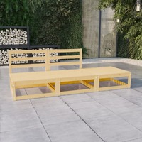  3 Piece Garden Lounge Set Solid Pinewood