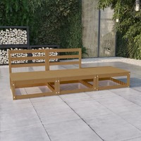  3 Piece Garden Lounge Set Honey Brown Solid Wood Pine