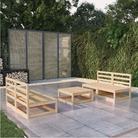 5 Piece Garden Lounge Set Solid Pinewood