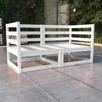  Garden 2-Seater Sofa White Solid Wood Pine