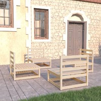  4 Piece Garden Lounge Set Solid Pinewood