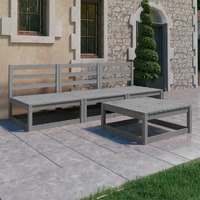  4 Piece Garden Lounge Set Grey Solid Pinewood