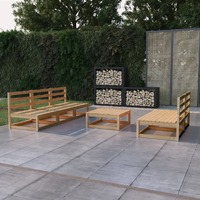  6 Piece Garden Lounge Set Solid Pinewood