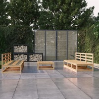  7 Piece Garden Lounge Set Solid Pinewood