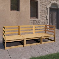  Garden 3-Seater Sofa Solid Pinewood