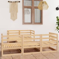  6 Piece Garden Lounge Set Solid Pinewood