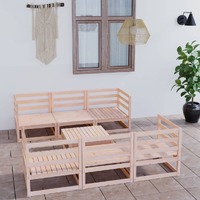  7 Piece Garden Lounge Set Solid Pinewood
