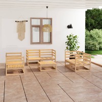  7 Piece Garden Lounge Set Solid Pinewood