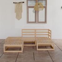  5 Piece Garden Lounge Set Solid Pinewood