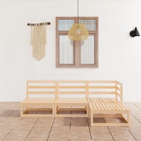  4 Piece Garden Lounge Set Solid Pinewood