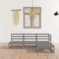  4 Piece Garden Lounge Set Grey Solid Pinewood