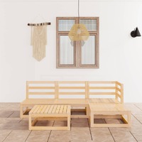  5 Piece Garden Lounge Set Solid Pinewood