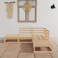  5 Piece Garden Lounge Set Solid Pinewood