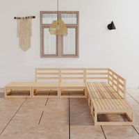  7 Piece Garden Lounge Set Solid Pinewood