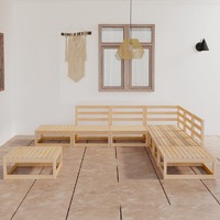  8 Piece Garden Lounge Set Solid Pinewood