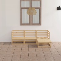  4 Piece Garden Lounge Set Solid Pinewood