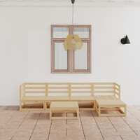  6 Piece Garden Lounge Set Solid Pinewood