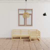  4 Piece Garden Lounge Set Solid Pinewood