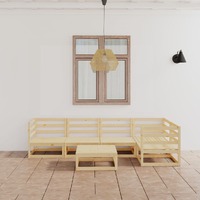  6 Piece Garden Lounge Set Solid Pinewood