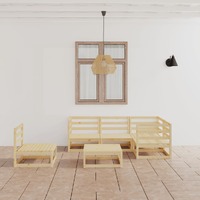  6 Piece Garden Lounge Set Solid Pinewood