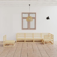  6 Piece Garden Lounge Set Solid Pinewood