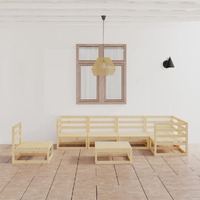  7 Piece Garden Lounge Set Solid Pinewood