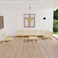  8 Piece Garden Lounge Set Solid Pinewood