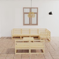  8 Piece Garden Lounge Set Solid Pinewood
