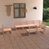  8 Piece Garden Lounge Set Solid Pinewood