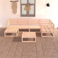 7 Piece Garden Lounge Set Solid Pinewood