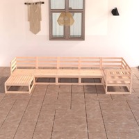  7 Piece Garden Lounge Set Solid Pinewood