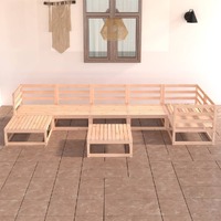  8 Piece Garden Lounge Set Solid Pinewood