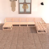  7 Piece Garden Lounge Set Solid Pinewood