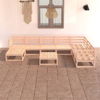  8 Piece Garden Lounge Set Solid Pinewood