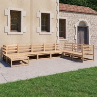  8 Piece Garden Lounge Set Solid Pinewood
